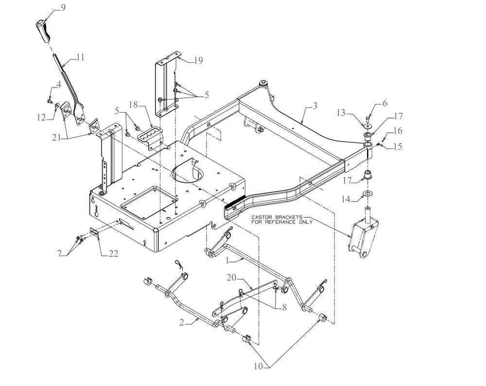 Frame Diagram and Parts List for CC800 (12AE764B010)(2023) Cub Cadet Lawn Mower